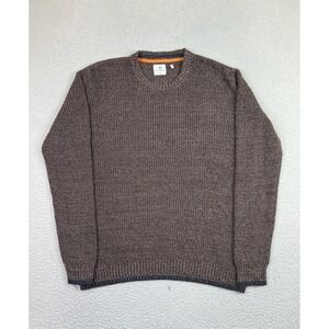 7Diamonds Sweater Mens Medium Brown Marled Knit Crewneck Pullover Casual Chunky